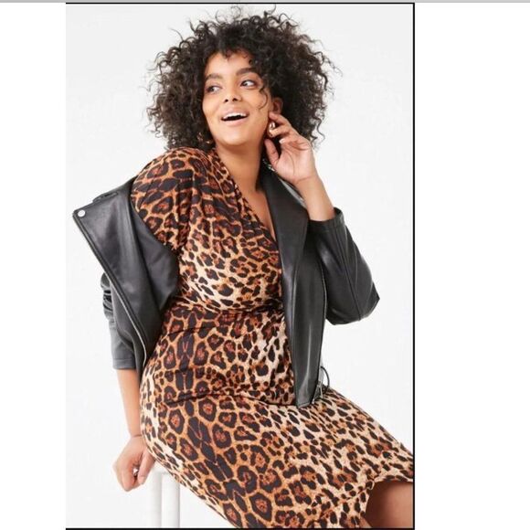 F21 Dresses & Skirts - NEW Plus Size 3X Leopard High-Low Dress Women's